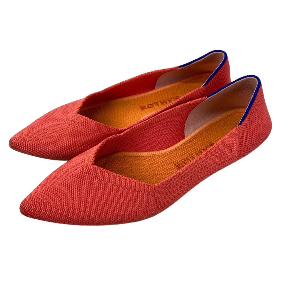 Rothys Womens 5.5 The Point Tangerine Red Orange Flats Pointed Toe Eco Friendly